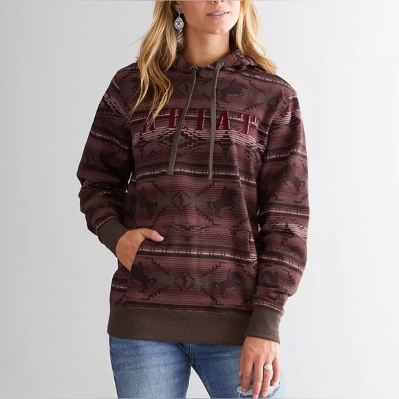 Ariat Old West Sarape Hoodie, Women’s Small, Purple Brown, Cozy, Western, Rodeo - Picture 1 of 8